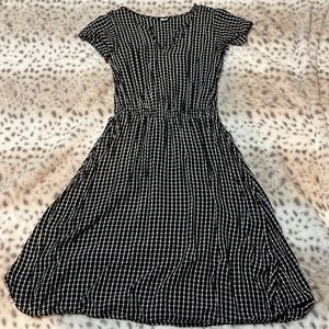 black and white plaid dress